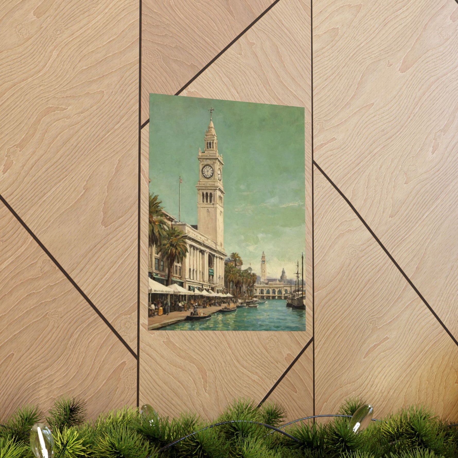 Vintage Coastal Clock Tower Poster - AquilVision
