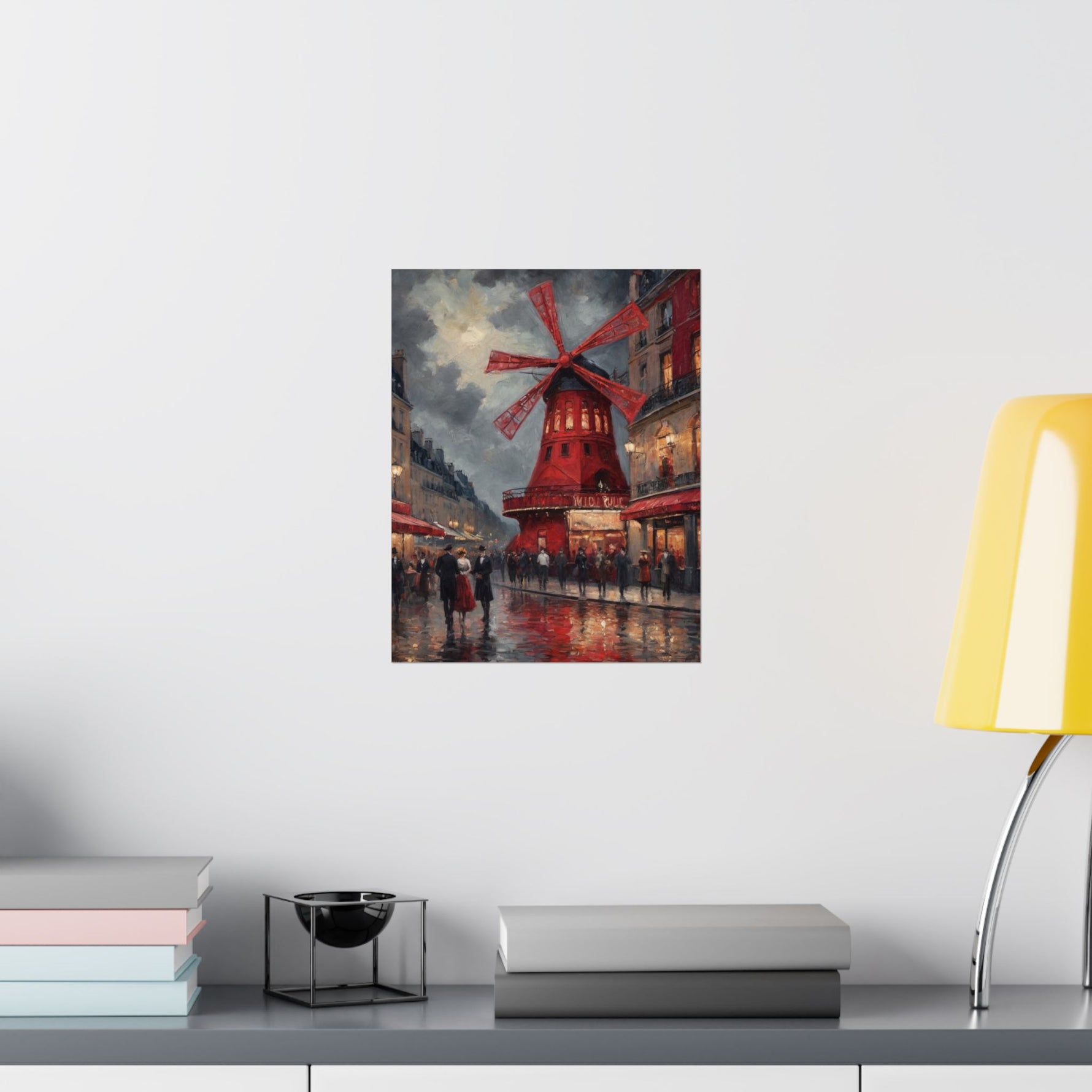 Vintage Paris Moulin Rouge Matte Poster — Romantic City Street Art Print - AquilVision