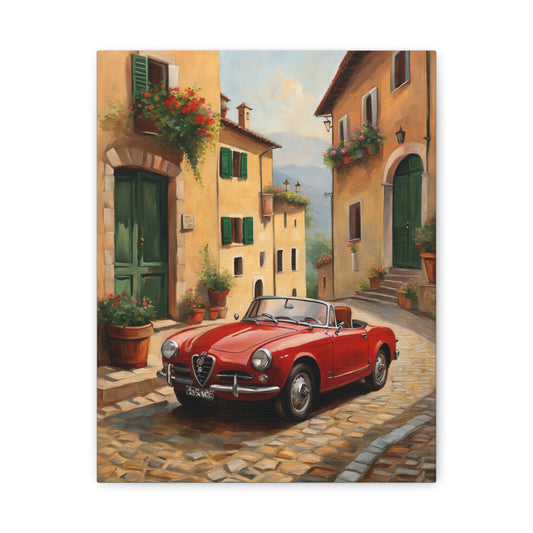 Vintage Car Canvas Wall Art - Perfect for Home Decor, Gift Idea, Art Lovers, Italian Aesthetic, Nostalgic Decor