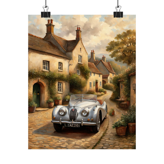 Charming Vintage Car Poster, Matte Vertical Art for Home Décor, Perfect Gift for Car Lovers, Wall Art, Living Room Decoration
