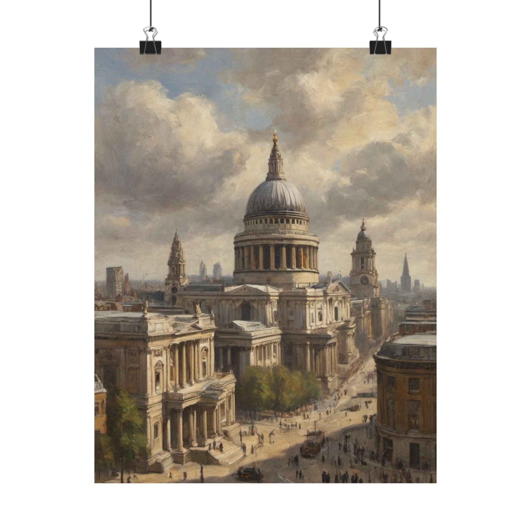 St. Paul’s Cathedral Vintage Art Poster — Matte Vertical London Print