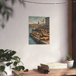 Sea Lion Harbor Matte Vertical Poster — Coastal Nautical Wall Art - AquilVision