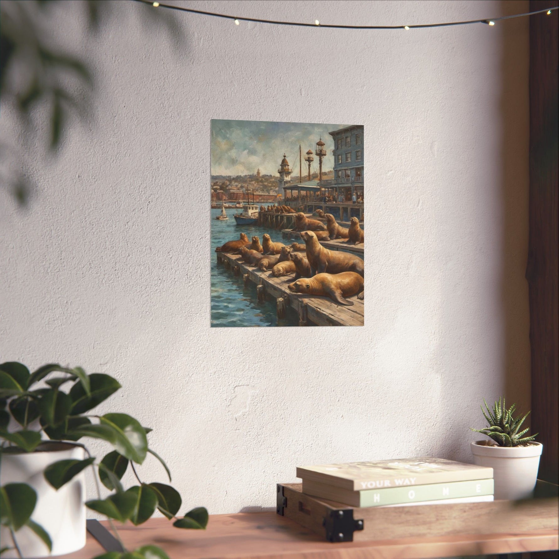 Sea Lion Harbor Matte Vertical Poster — Coastal Nautical Wall Art - AquilVision