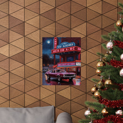 1960s Vintage Car Matte Poster - Classic Movie Theater Art Print | AJ68 Collection Printify