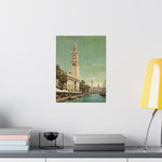 Vintage Coastal Clock Tower Poster - AquilVision