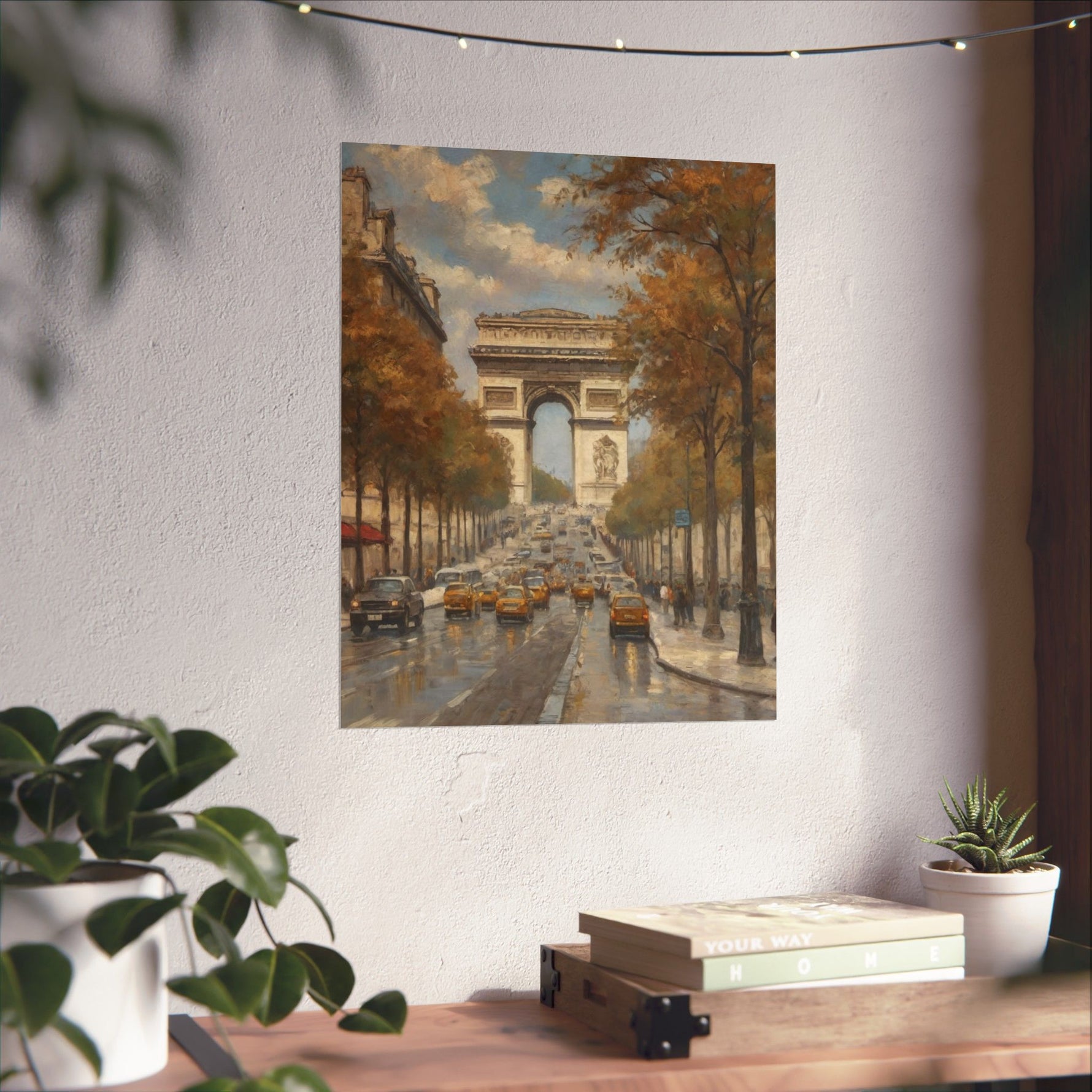 Paris Arc de Triomphe Poster — Autumn Boulevard Matte Vertical Art Print - AquilVision