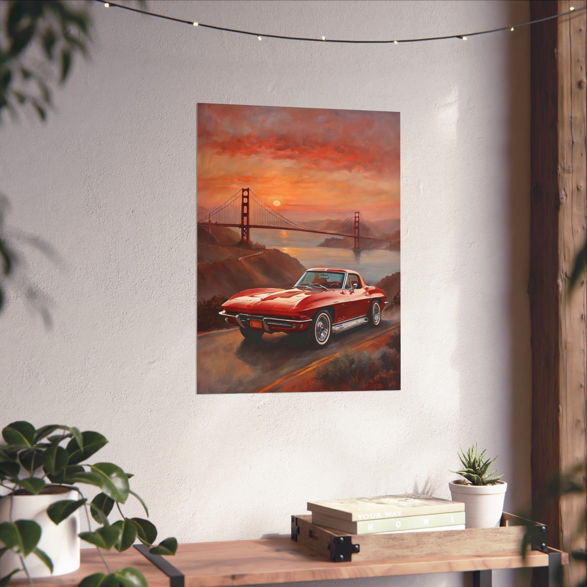 Retro Car Art Print, Matte Vertical Poster, Classic Car Decor, Wall Art, Gift for Car Lovers, Retro Home Decor Printify