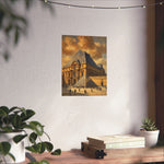 Louvre Pyramid Matte Vertical Poster — Vintage Paris Architecture Wall Art - AquilVision