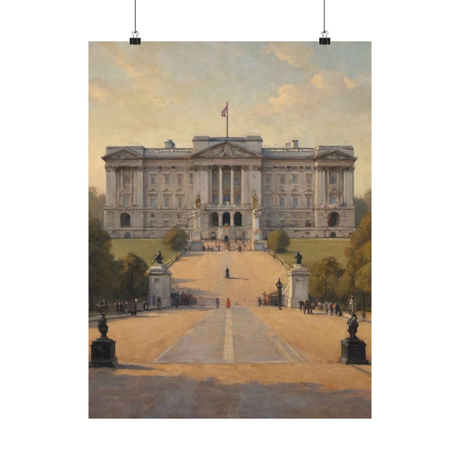 Buckingham Palace Matte Vertical Poster — Vintage London Landmark Art Print