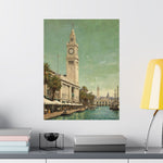 Vintage Coastal Clock Tower Poster - AquilVision