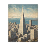 Transamerica Pyramid Matte Canvas Print — Vintage San Francisco Cityscape Wall Art - AquilVision