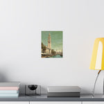 Vintage Coastal Clock Tower Poster - AquilVision