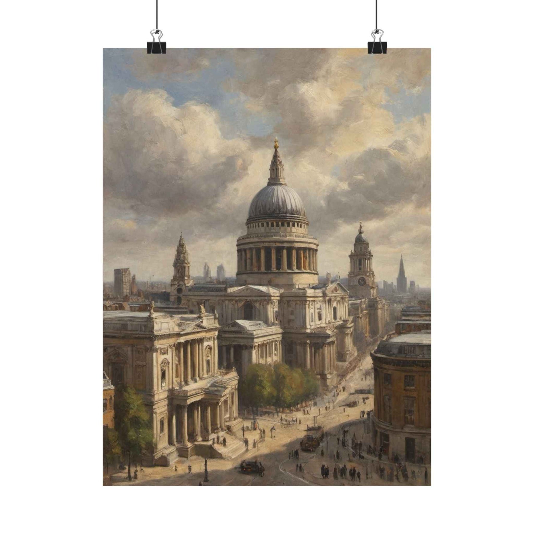 St. Paul’s Cathedral Vintage Art Poster — Matte Vertical London Print