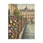 Paris Love Locks Matte Vertical Poster — Romantic Cityscape Wall Art - AquilVision