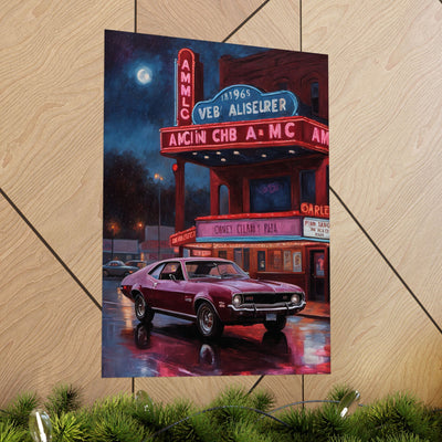 1960s Vintage Car Matte Poster - Classic Movie Theater Art Print | AJ68 Collection Printify