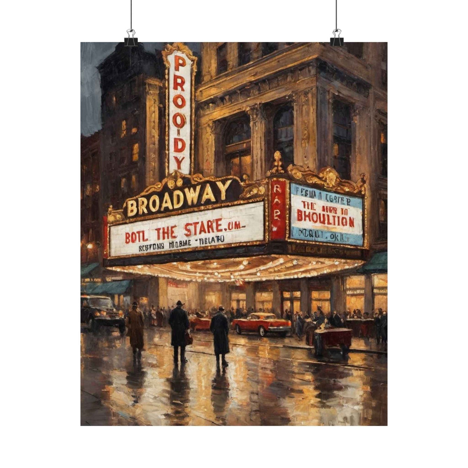 Vintage Broadway Theater Poster — Matte Vertical Wall Art