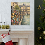 Paris Love Locks Matte Vertical Poster — Romantic Cityscape Wall Art - AquilVision