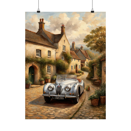 Charming Vintage Car Poster, Matte Vertical Art for Home Décor, Perfect Gift for Car Lovers, Wall Art, Living Room Decoration
