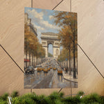 Paris Arc de Triomphe Poster — Autumn Boulevard Matte Vertical Art Print - AquilVision