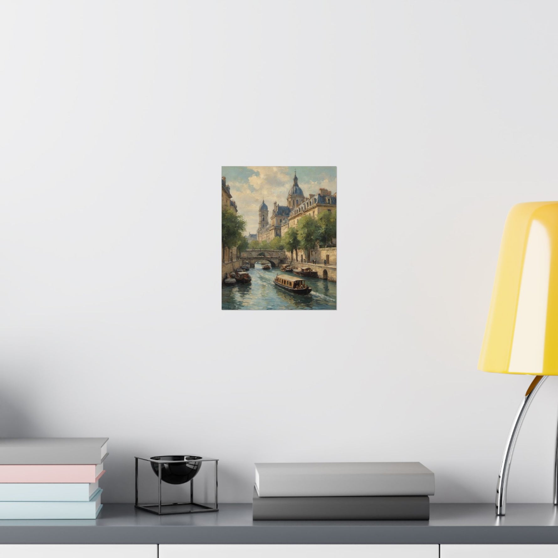 Paris Riverboat Matte Poster — Vintage European Cityscape Wall Art - AquilVision