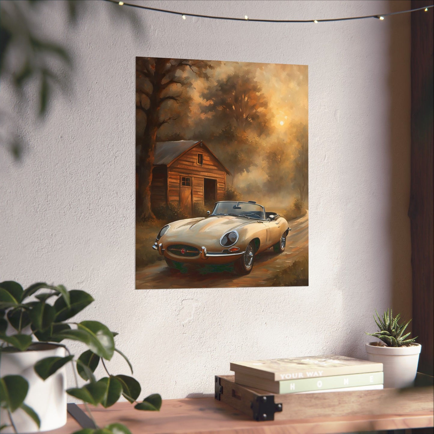 Vintage Car Art Poster, Matte Vertical Wall Decor, Retro Automotive Print, Gift for Car Lovers, Home Wall Art, Rustic Decor - AquilVision