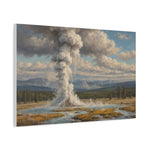 Geyser Landscape Canvas Print — Yellowstone Steam Eruption Wall Art - AquilVision