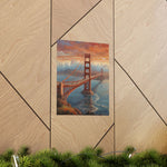 Golden Gate Bridge Sunset Poster - Matte Vertical Travel Wall Art - AquilVision