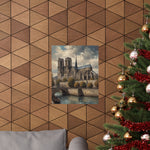 Notre Dame Seine River Matte Poster — Vintage Paris Architecture Wall Art - AquilVision