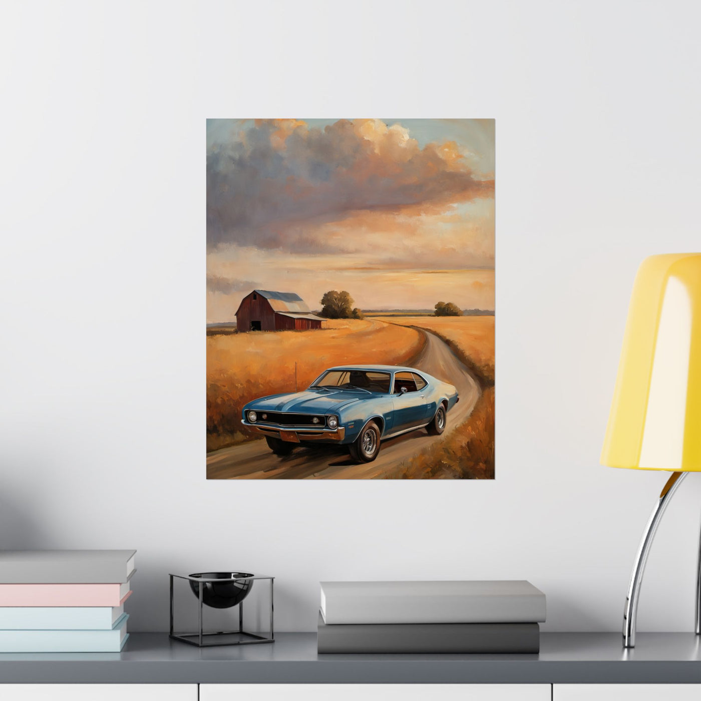 Vintage Car Landscape Poster Art | AJ68 Collection Printify