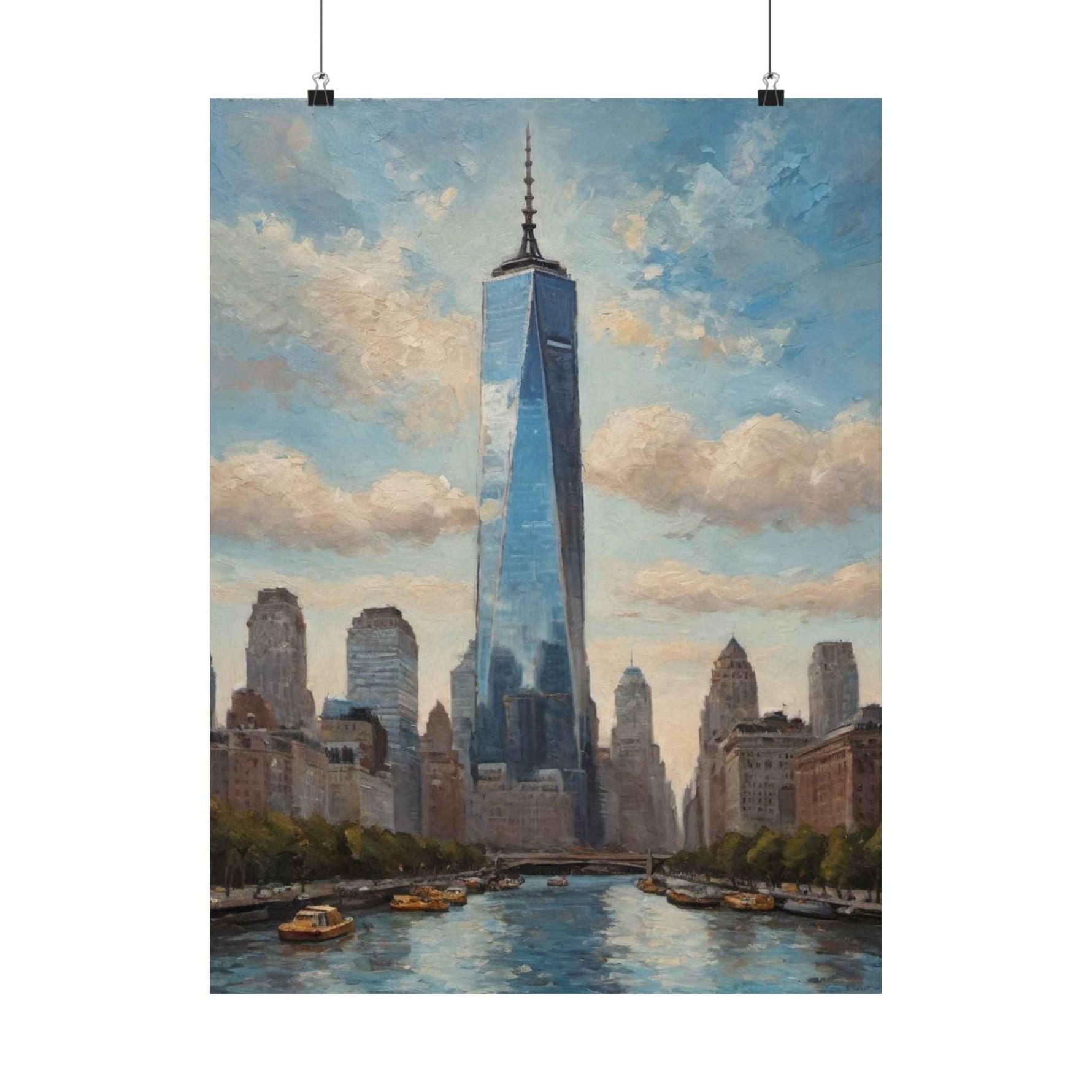 One World Trade Center Vertical Matte Poster — NYC Skyline Art Print