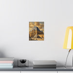 Louvre Pyramid Matte Vertical Poster — Vintage Paris Architecture Wall Art - AquilVision