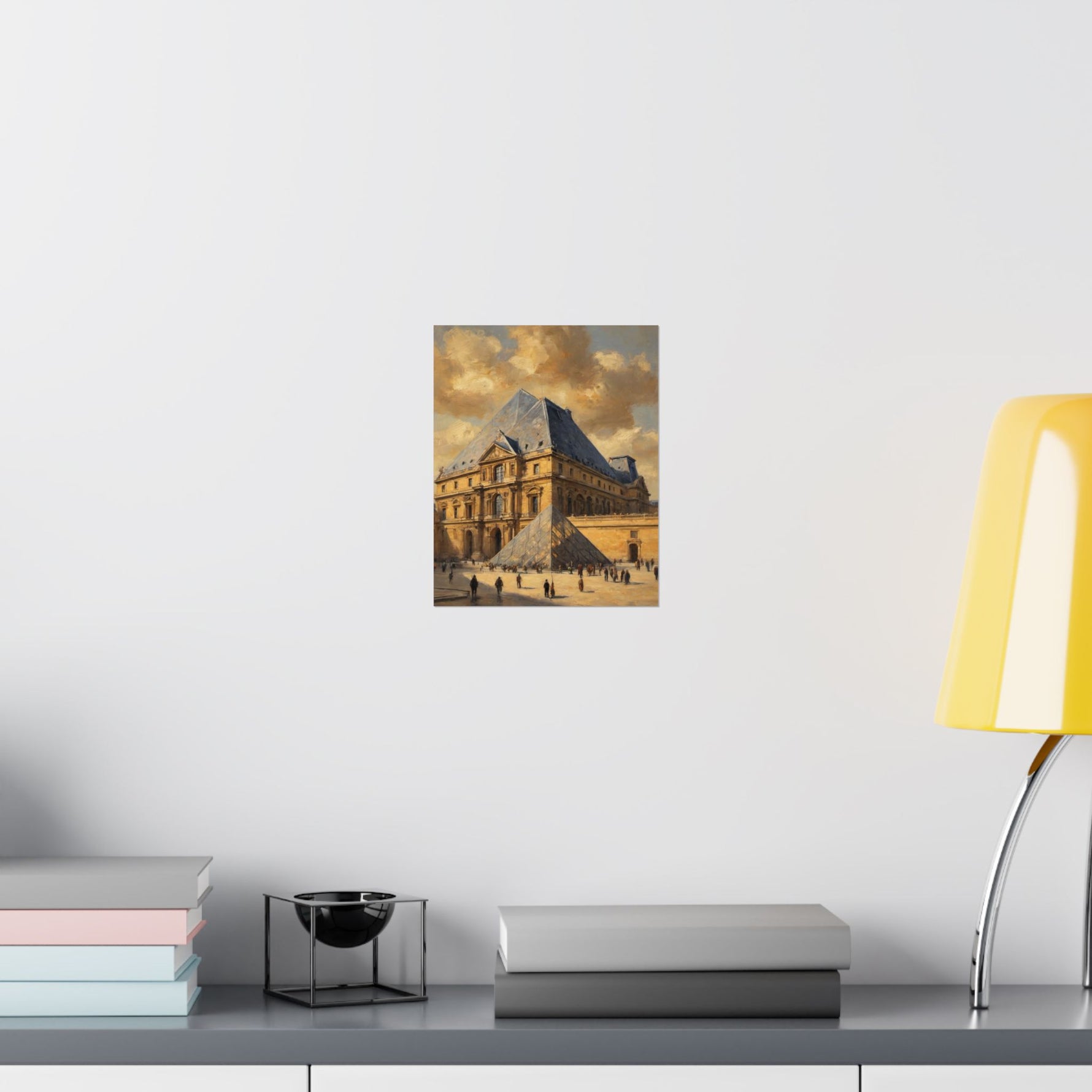 Louvre Pyramid Matte Vertical Poster — Vintage Paris Architecture Wall Art - AquilVision