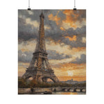 Eiffel Tower Sunset Matte Poster — Vintage Paris Wall Art - AquilVision