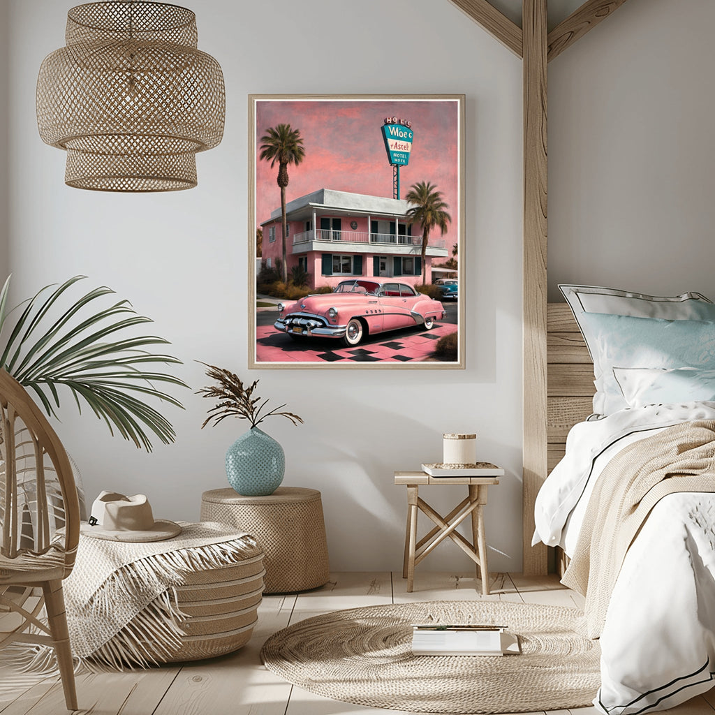 1950 American Riviera Dream - Vintage Motel Edition | Poster - Canvas - Framed Canvas - AquilVision