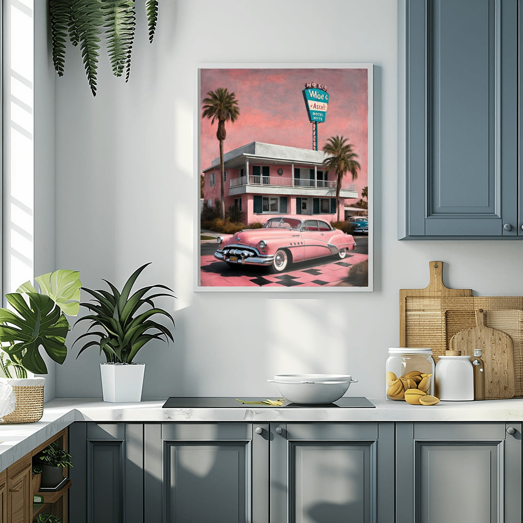 1950 American Riviera Dream - Vintage Motel Edition | Poster - Canvas - Framed Canvas - AquilVision