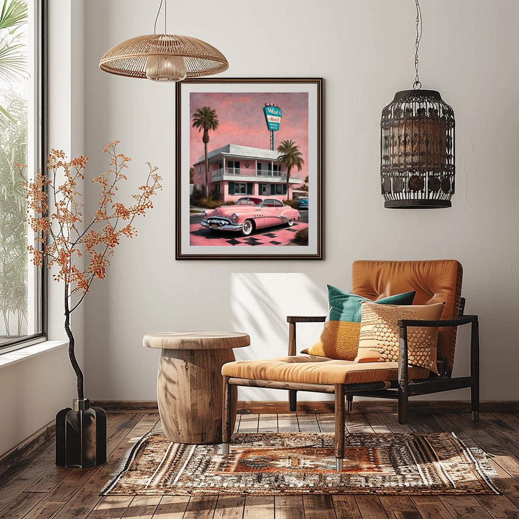 1950 American Riviera Dream - Vintage Motel Edition | Poster - Canvas - Framed Canvas - AquilVision