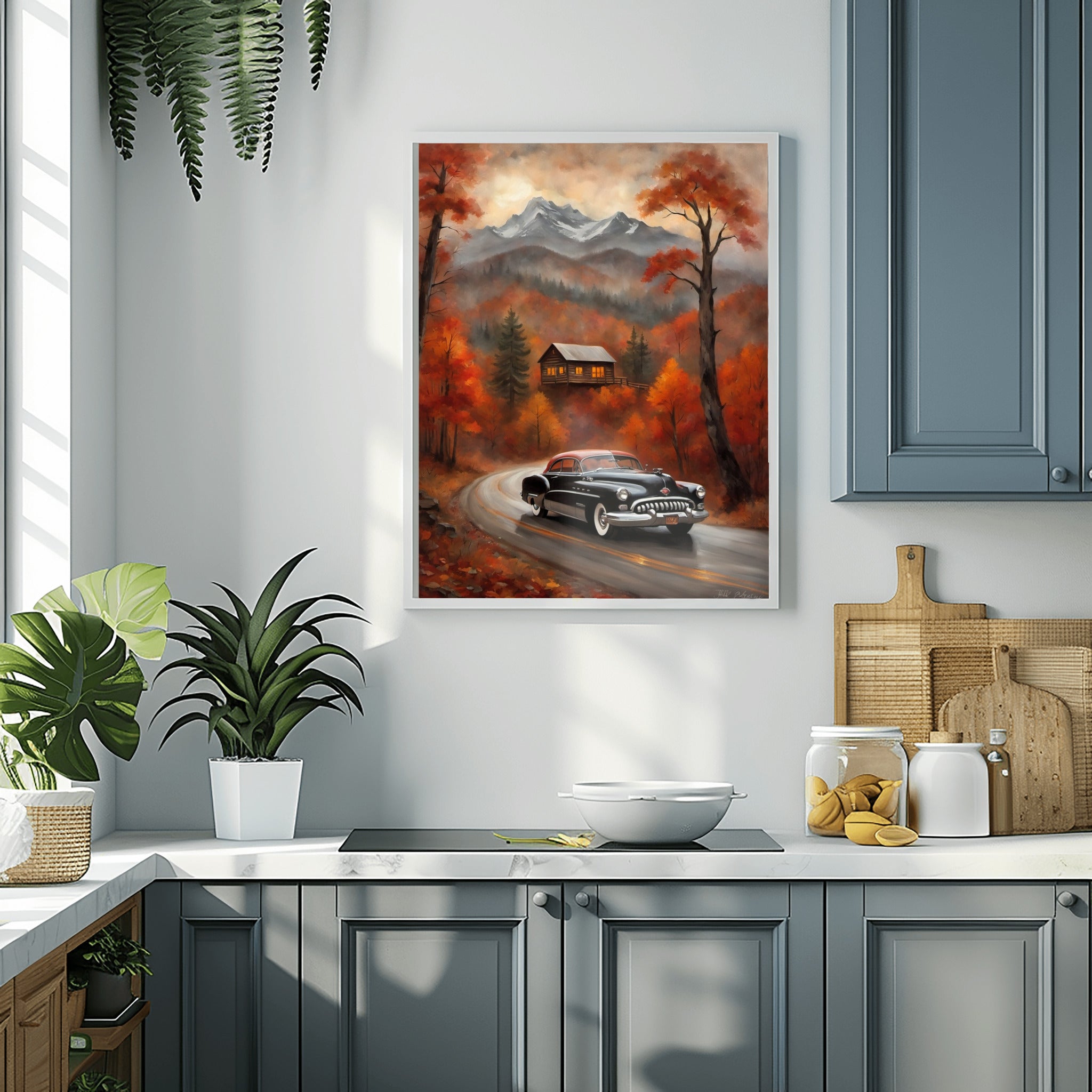 1950 American Riviera Dream -Autumn Mountain Edition | Poster - Canvas - Framed Canvas - AquilVision