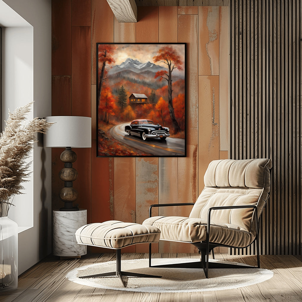 1950 American Riviera Dream -Autumn Mountain Edition | Poster - Canvas - Framed Canvas - AquilVision