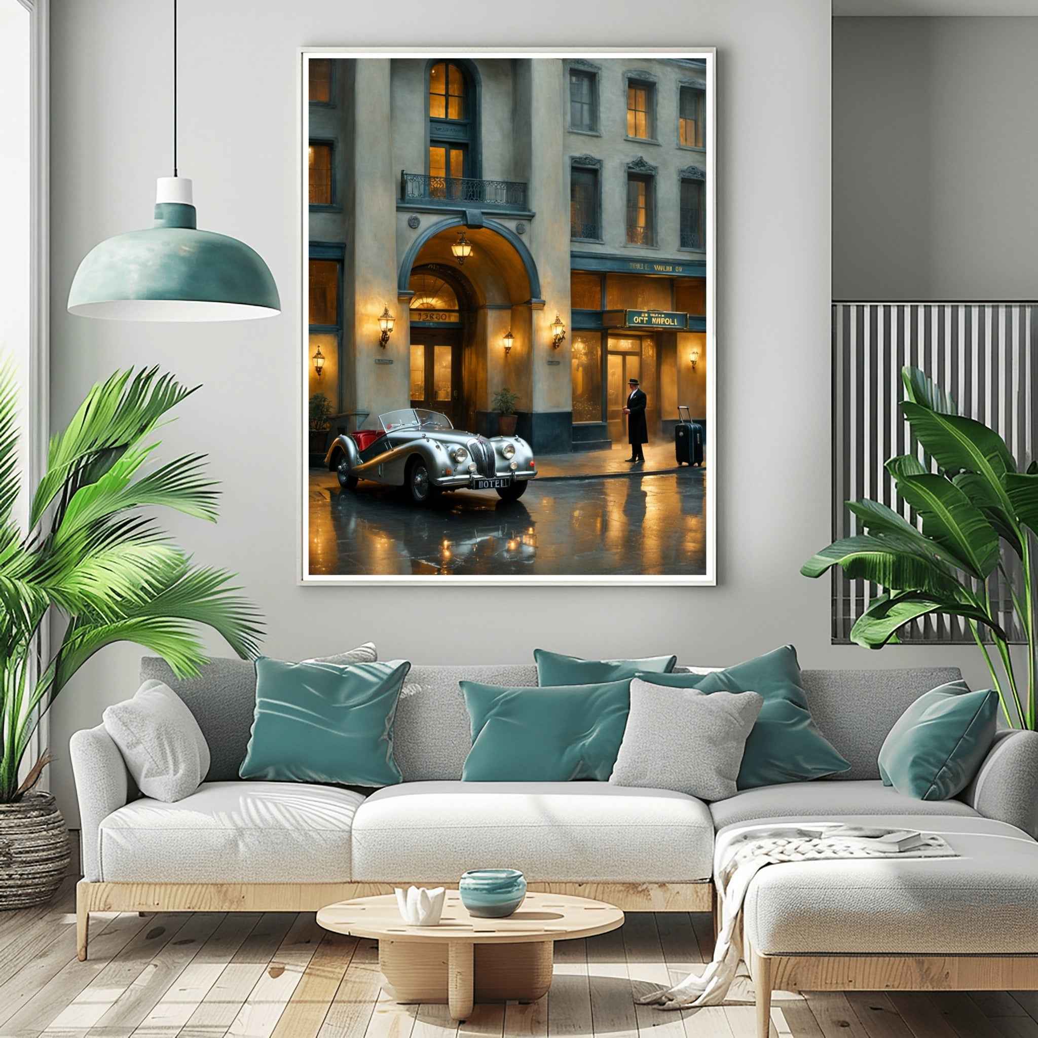 1950 British Racing Roadster - Elegant Hotel Edition | Poster - Canvas - Framed Canvas - AquilVision