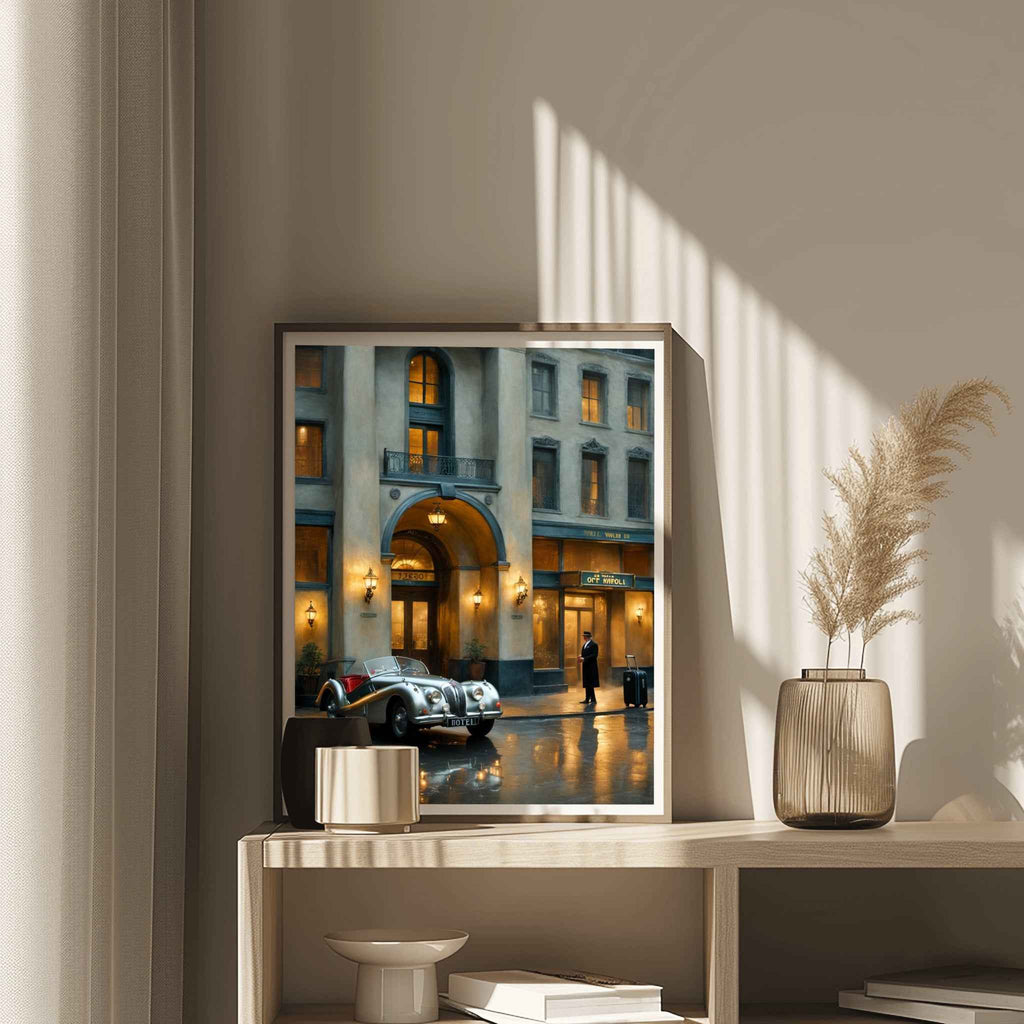 1950 British Racing Roadster - Elegant Hotel Edition | Poster - Canvas - Framed Canvas - AquilVision