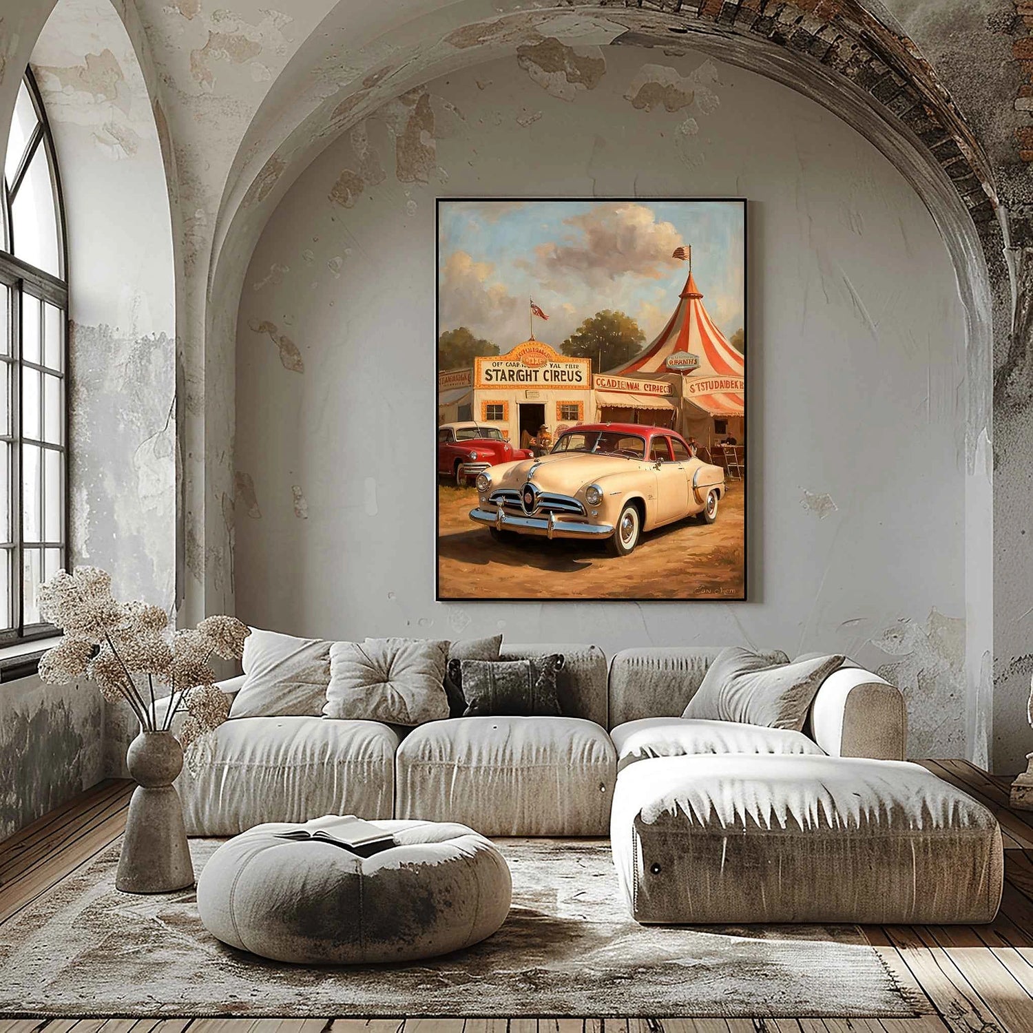 1953 Starlight Coupé „Grand Circus“ Poster | Vintage Karneval Wandkunst