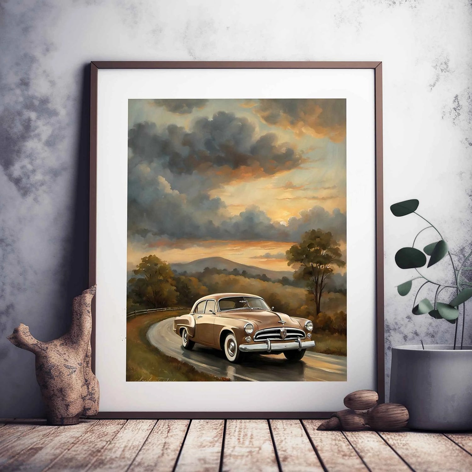 1953 Starlight Coupé Mountain Drive Poster | Malerische Retro-Roadtrip-Kunst