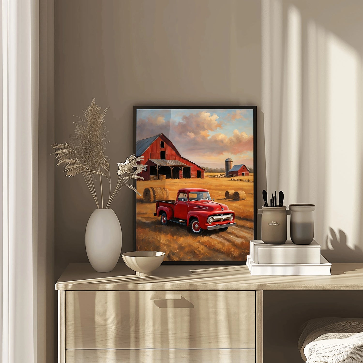 1956 Effie Classic Pickup – Bauernhaus-Edition | Poster auf Leinwand