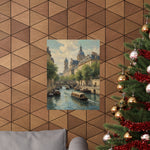 Paris Riverboat Matte Poster — Vintage European Cityscape Wall Art - AquilVision