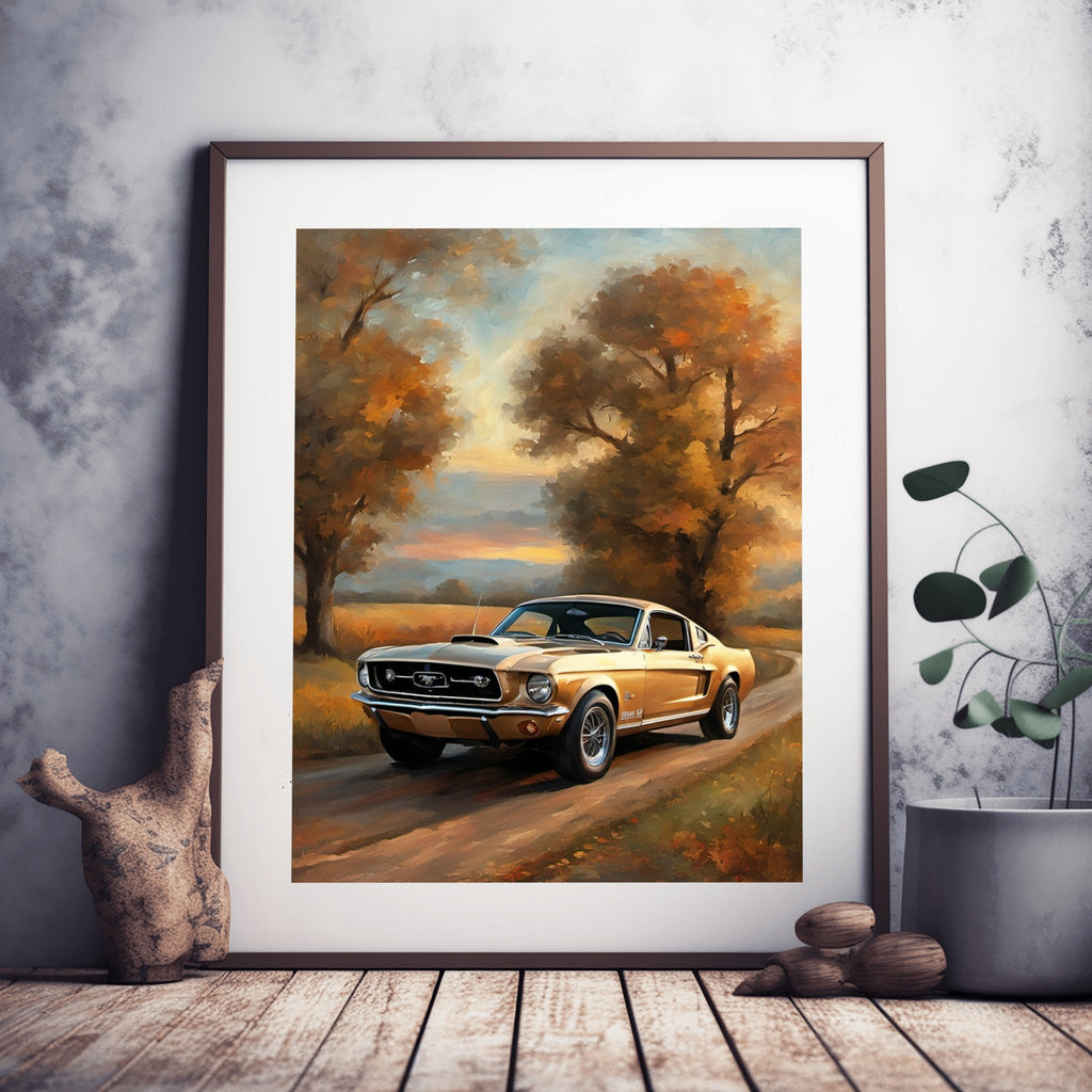 1967 Fastback Legends - Autumn Country Road Edition | Poster - Canvas - Framed Canvas - AquilVision