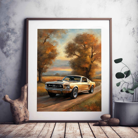 1967 Fastback Legends - Autumn Country Road Edition | Poster - Canvas - Framed Canvas
