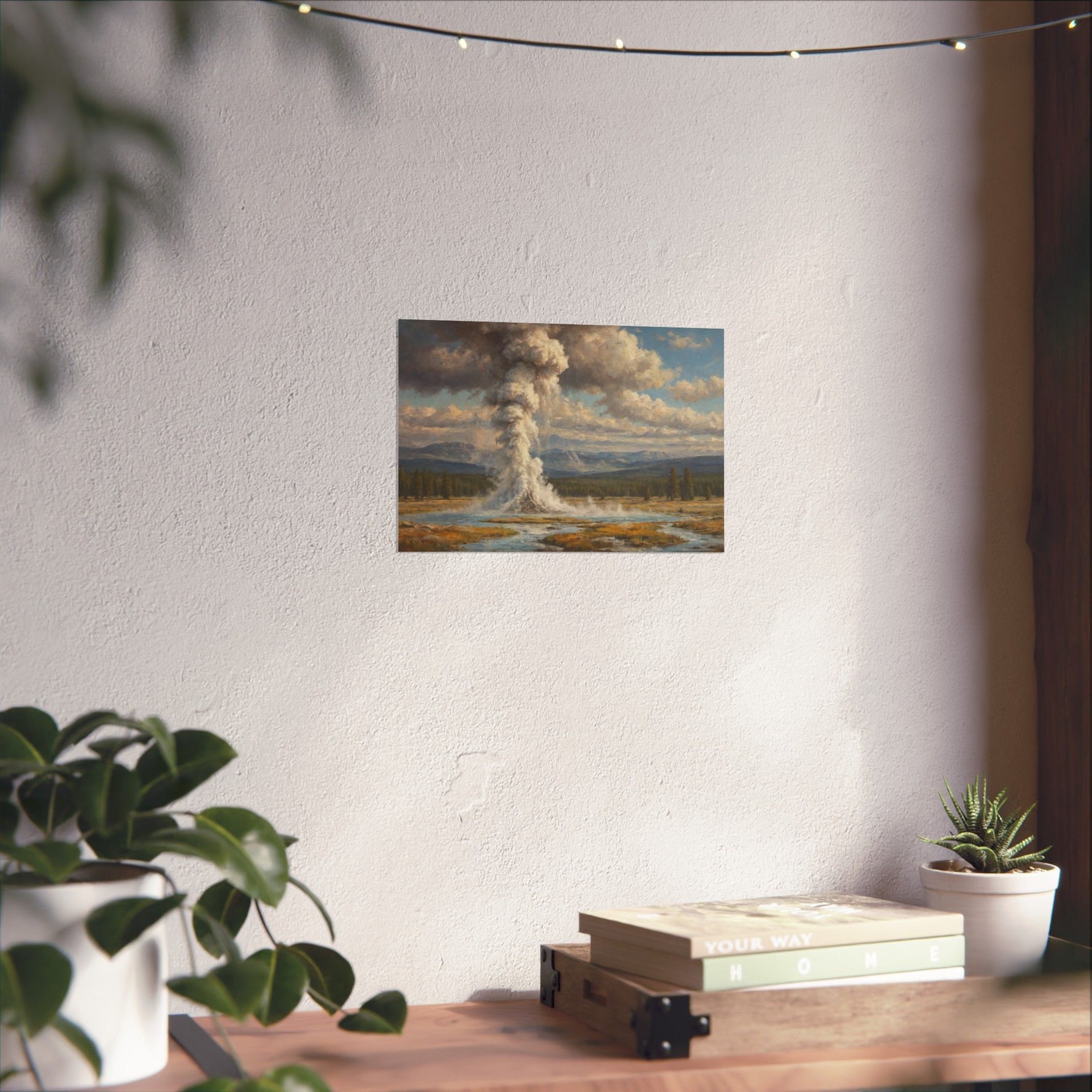 Geyser Landscape Matte Poster — Serene National Park Wall Art - AquilVision