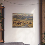 Bison Prairie Yellowstone Matte Poster — Horizontal Wildlife Wall Art - AquilVision