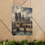 Notre Dame Seine River Matte Poster — Vintage Paris Architecture Wall Art - AquilVision