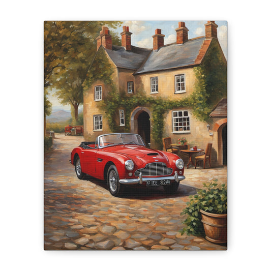 Charming Car Canvas Print, Vintage Decor, Wall Art, Home Gift, Classic Car Art, Cozy Living Room
